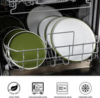 AmorArc Ceramic Plates Set of 6, 8.0 Inch Round Stoneware Salad Plates Use for Dessert, Salad, Appetizer etc,Microwave and Dishwasher Safe, Scratch Resistant Small Deep Dinner Plates-Light Green