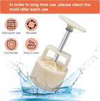 Luxiv Moon Cake Mould, 12 PCS Pattern Hand-Pressure Mooncake Molds for Mid-Autumn DIY Pastry Tool 2 Set with 6pcs Round Flower Mooncake Mode and 6 Pcs Square Pattern Mooncake Mould (White, 100g)