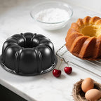 Bundt Cake Pan, 10-Inch Nonstick Round Fluted Tube Cake Baking Pan, Buntz Pound Cake Mold,Tube Bakeware,Baking Mold for Jello/Gelatin/Chocoflan/Flan, Non Toxic, Easy Clean - Black