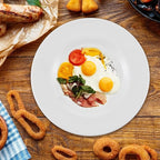 Melamine Dinner Plates,Round,Wide Side, Deep Plate,White,10 Inches,Set of 6,PYW-10-06