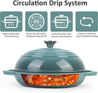 Enameled Cast Iron Dutch Oven with Lid – Non-Stick Bread Pot for Baking, Braising, and Stews – Heavy-Duty Ovenproof Casserole Cookware (Green, 5 QT)