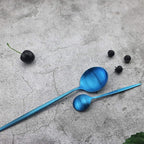 JASHII Silverware Set, 24-Piece Stainless Steel Flatware, Kitchen Utensil Set for 6, Tableware Cutlery - Matte Blue, Dishwasher Safe