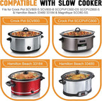 Oval Slow Cooker Lid Large 8 QT Fits for Crock Pot Glass Lids Programmable Slow Cookers SCV800 and Compatible With Hamilton Beach Oval Glass Pot Lid Transparent Cover