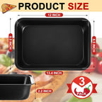 Detroit Style Pizza Pan 13.4 x 9.5 x 2.2 Inch Hard Rectangular Deep Pizza Pans Non Stick Sicilian Style Pan Dish Pre Seasoned Bakeware Kitchenware