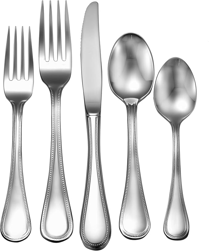 Pearl 20 Piece Set service for 4 stainless steel flatware 18/10 Silverware Made in USA