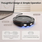 Mug Warmer, Coffee Warmer for Desk, Coffee Cup Warmer with 3 Temp Settings and Ambient Light, 2-12H Timer, 30W, Black