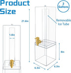Beverage Dispenser with Stand, 2 Gallon Drink Dispenser, Drink Dispensers for Parties, Individual Ice Container, Acrylic Stand