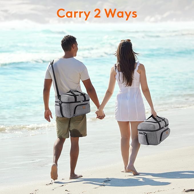 Lifewit Insulated Cooler Bag, 32/48 Can Large Leakproof Beach Cooler, Lightweight Portable Double Layer Soft-Sided Travel Ice Chest for Camping, Kayaking, Road Trips, Grocery Shopping