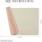 MOSAYT Vinyl Placemats Set of 8, Heat Resistant Place Mats 100% Waterproof Washable & Wipeable Faux Leather Reversible Table Mats for Kitchen Dining Party Indoor Outdoor, 12" x 17", Beige/Pink