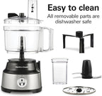 Hamilton Beach Food Processor & Vegetable Chopper for Slicing, Shredding, Mincing, and Puree, 10 Cups + Easy Clean Bowl Scraper, Black and Stainless Steel (70730)