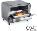 COOK WITH COLOR Mini Toaster Oven: 600W Power, Precision Timer, Auto Shutoff, and Culinary Delights Up To 450 Degrees, Grey