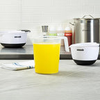 Restaurantware Measuring Cups, 2 Quarts Pack of 10 Conical Spout Liquid Measuring Cups Embossed Ml and Oz Graduations, Clear Plastic Scaling Vessel with Handle, For Cooking, Baking, For Oil, Flour