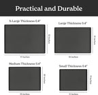 SMIRLY Plastic Cutting Board Set with Holder 4 Pieces, Non-Slip Dishwasher Safe Chopping Boards for Kitchen, Dark Grey