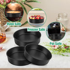 TeamFar 8 Inch Cake Pan, Round Baking Layer Cake Pan Set of 3, with Non-Stick Coating Stainless Steel Core for Birthday, Party, Wedding, Healthy & Heatproof, Release Easily & Easy Clean