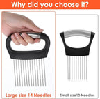 Onion Slicer Holder Large Onion Cutter Vegetable Chopper Kitchen Food Slicer Practical Meat Tenderizer Tool Stainless Steel Tomato Slicers for Slicing Onions Kiwifruit Tomato Avocados Eggs Lemon Meat