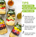 Mason Jar Lids and Rings 48Pcs Regular Mouth Canning Lids for Ball, Kerr Jars- Split-Type with Leak proof & Airtight Seal, Metal - Food Grade Material Silver/70MM