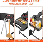 Outdoor Grill Stand for Weber Q1200, Q1000, Q2200, Q2400, Portable Grill Cart for Blackstone 17"& 22" Table Top Griddles, for Weber Grill,Griddle Stand for Blackstone,for Travel and Camping