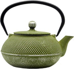 Cast Iron Teapot Tea Kettle with Stainless Steel Infuser for Stovetop Safe Coated with Enameled Interior Japanese Green Tetsubin for Loose Tea(30.4oz/900ml)