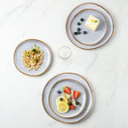 AmorArc Ceramic Plates Set of 6, 8.5 Inch Handmade Reactive Glaze Stoneware Plates set for Dessert, Salad, Appetizer, Small Dinner Plates, Microwave&Dishwasher Safe, Scratch Resistant - Blue