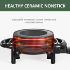 Electric Fondue Pot Set, 3 Quart Fondue Set for Melting Chocolate Cheese with 8 Color-Coded Forks, Adjustable Temp Control, 1000W Non-Stick Fondue Maker for Dessert, Broth and Oil