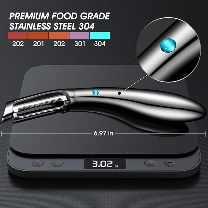 Ultra Sharp Vegetable Peeler for Kitchen - 10-Year No-Rust Fruit & Veggie Peeler, Potato Peeler Hand, Premium Stainless Steel I-Peeler for Apple, Carrot, Cucumber