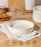 theterra 7.5'' Ceramic Pasta Bowls, Salad Bowls Set of 4, Stoneware Serving Bowls for Fruits, Noodle, Dinner, House-warming Wedding Present, Beige