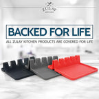 Zulay Kitchen Silicone Utensil Rest with Drip Pad for Multiple Utensils - BPA-Free, Heat-Resistant Spoon Rest & Spoon Holder for Stove Top - Kitchen Utensil Holder for Ladles & Tongs - Honeysuckle