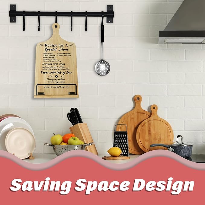 Gifts for Mom, Mom Gifts for Mother Day from Daughter Son, Cookbook Stand, Birthday Gift Ideas for Mother, Recipe Book Holder for Reading Hand Free, Unique Kitchen Presents