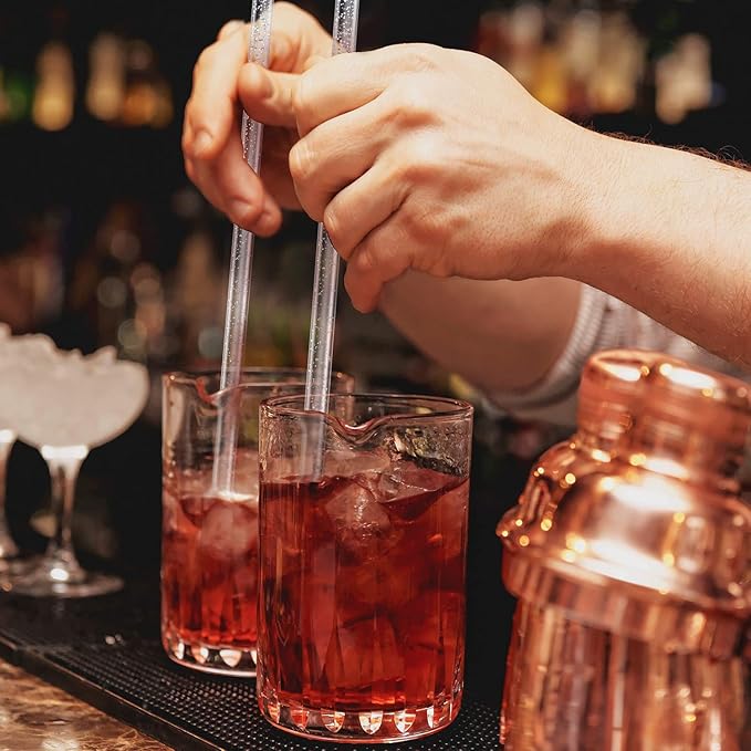 100 Pieces Disposible Plastic Round Top Crystal Swizzle Sticks (Silver)