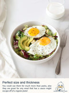 LE TAUCI Pasta Bowls 32 oz, Salad Bowls Set for Serving Soup, Pasta, Noodle, Dinner, Large Kitchen Bowl Plates, Microwave Safe - 7.8 Inch, Set of 4, White