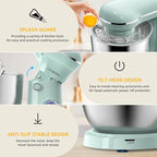 Electric Stand Mixer, 10 Speeds Tilt-Head Food Mixer, 3-IN-1 Kitchen Mixer for Daily Cooks with Dishwasher-Safe 6.5 QT Bowl,Dough Hook, Beater, Whisk (Agave Green)