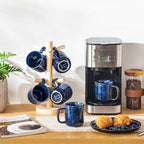 vancasso STARRY Coffee Mugs Set, 12 oz Ceramic Coffee Cups for Latte Hot Tea Cappuccino Cocoa Milk Stoneware Cups Set of 6, Dishwasher & Microwave Safe, Blue