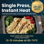 Hot Bento PLUS Self Heated Lunch Box and Food Warmer Removeable Battery Powered, Portable, Cordless, Hot Meals for Office, Travel, Jobsite, Picnics, Outdoor Recreation, Kitchen Meal Prep (Ebony)