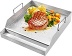 GGC 16" x 12.5" Flat Top Griddle Plate for Gas Grills, Stainless Steel Universal Griddle for Gas Stoves and Camping Stoves, Nonstick Cooking Griddle for Charcoal, Tailgating, Parties