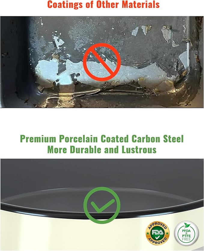 Roasting Pans Set Round Baking Dish 4-Pack 9/10/12/14 Inch Enamel Non-Stick Large Bakeware for Cake Pizza Turkey Roaster, Oven & Dishwasher Safe Christmas Gift for Ladies Cookware