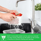 3 Pack Fruit Storage Containers for Fridge, Produce Saver Vegetable Container with Drain Colanders - Refrigerator Organizer for Lettuce Berry Keepers