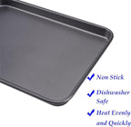 2 Small Baking Sheet 10 x 7.1 Inch (Inner 9.25 X 6.3) Mini Cookie Tray Toaster Oven 1/8 Sheet Pan Nonstick Thicken Heavy Carbon Steel No Warp Non Toxic Magnetic Bakeware