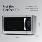 Farberware Countertop Microwave Oven 1.2 Cu. Ft. 1000 Watt with LED Lighting, Child Lock, Easy Clean Grey Interior, Stainless Steel, Black Stainless