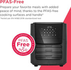 Frigidaire 5-in-1 Air Fryer Combo Oven with Viewing Window, Large 12.6 QT Capacity, Digital Display, 5 Cooking Modes, 7 Recipe Presets, Automatic Shake Reminder, PFAS-Free Cooking Surfaces, Black