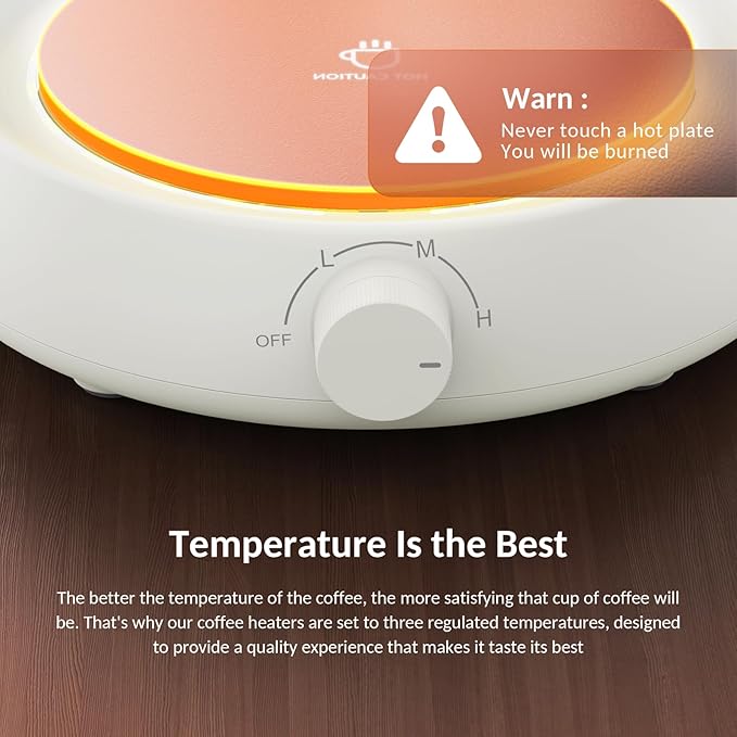 SWEETFULL Mug Warmer for Coffee and Tea Coffee Mug Warmer Set W/Mug and Lid Coffee Warmer As Coffee Gifts for Desk Office Coffee Lovers. （20W Cup Warmer Candle Warmer Auto Shut Off）