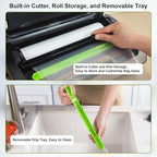 Vacuum Sealer Machine, 95kPa Food Sealer with Double Heat Seal for Dry/Moist Food, Easy-lock Handle, Built-in Bag Storage & Cutter, Progress Display, Removable Drip Tray, Silver