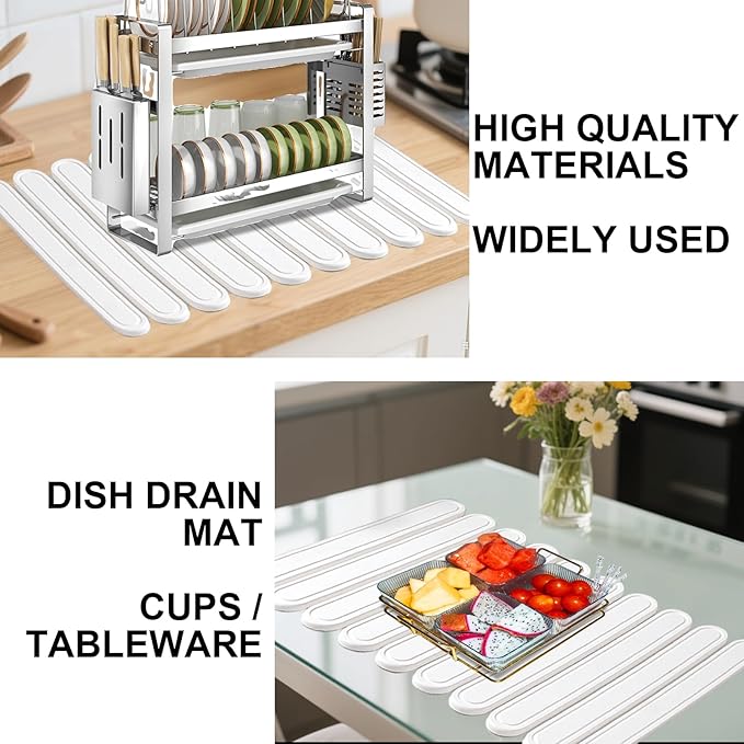 Large Stone Dish Drying Mat for Kitchen Counter, 24"×16"- Quick Drying Diatomaceous Earth Mats for Multi - Purpose, Eco-Friendly ,Super Absorbent, Foldable ,Non-Slip