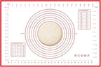 Dough Mat Silicone Baking Mats for Rolling Pastry,Kneading Sheet Sourdough Bread Baking Supplies Red 24x16"