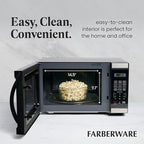 Farberware Countertop Microwave 1000 Watts, 1.1 Cu. Ft. - Microwave Oven With LED Lighting and Child Lock - Perfect for Apartments and Dorms - Easy Clean Stainless Steel