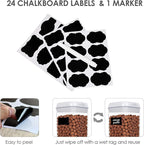 Vtopmart 6 PCS Airtight Food Storage Containers, BPA Free Plastic Snack Cereal Containers with Easy Lock Lids, for Kitchen Pantry Organization and Storage, Include 24 Labels, 1.2L