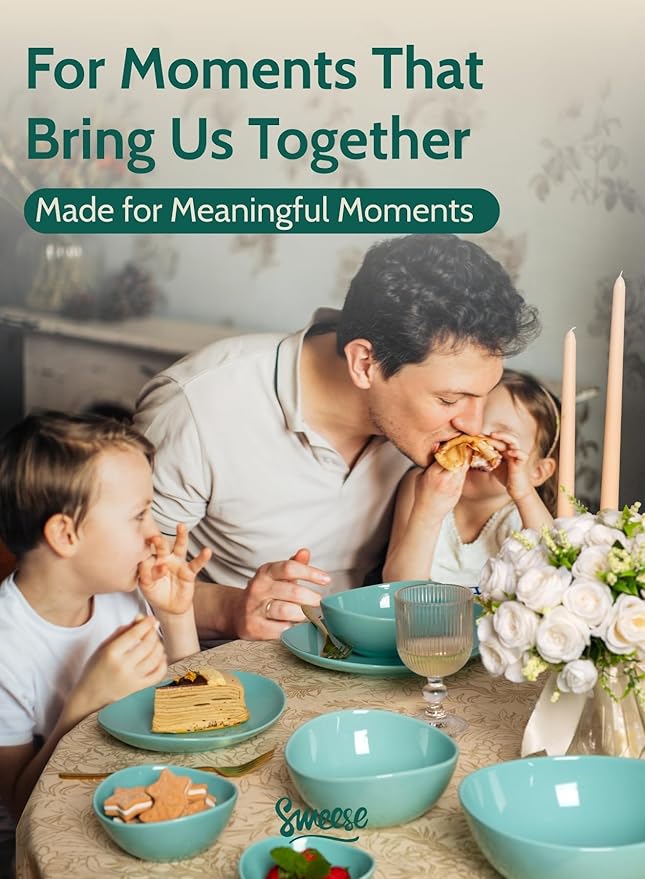 Sweese Porcelain Bowls Set - 5 Inch, 10 oz, Assorted Colors for Desserts, Soup, Rice, 6 Pack, Microwave Dishwasher Safe