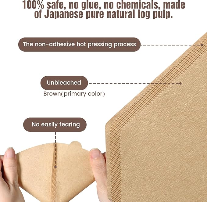 Coffee Filters, Size 04 Unbleached Cone Filters 8-12 Cup, 200 Count Disposable Natural Paper Filters, 04 Cone Filters For Pour Over and Drip Coffee Maker