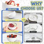 Wheat Straw Small Bowls 10 OZ, Unbreakable Dessert Bowls Set of 6, Microwave & Dishwasher Safe Bowl for Kitchen, Mini Reusable Plastic Bowl for Indoor Outdoor, White