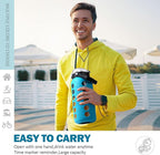 MUKOKO Half Gallon/64 oz Glass Water Bottles with Straw and Lid,Motivational Water Jug with Time Marker Reminder and Silicone Sleeve,100% Leakproof BPA Free Fitness Sports Large Bottle-Teal