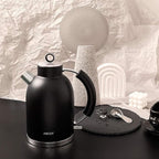 ASCOT Electric Kettle, Electric Tea Kettle Hot Water Kettle Stainless Steel Kettle 1.6L 1500W Retro Tea Heater & Boiling Water, Auto Shut-Off and Boil-Dry Protection (Black)